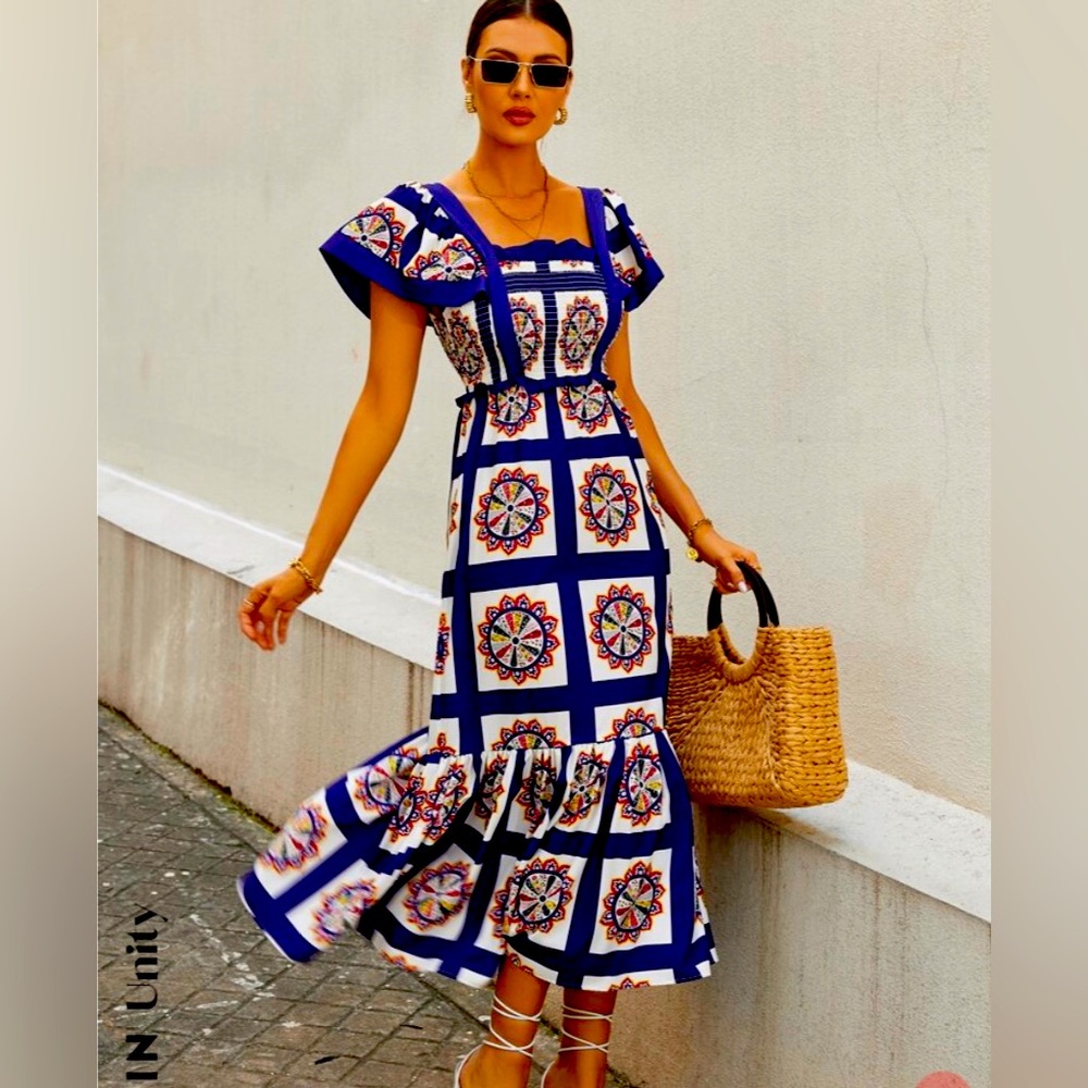 Floral Shirred Dress